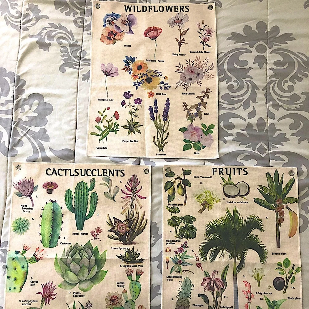 Set of 3 Plant Tapestries